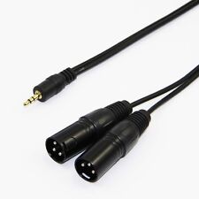 Cavo 1.5m adattatore jack 3.5mm stereo aux audio a 2x XLR cannon maschio P5UX