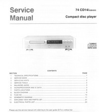 MARANTZ CD14, CD15, CD16, CD17 Schematic Diagram Service Manual Techniques