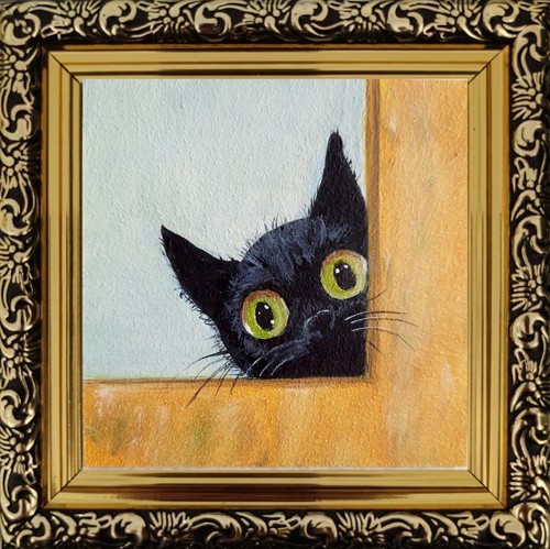 Dipinto olio originale - , gatto