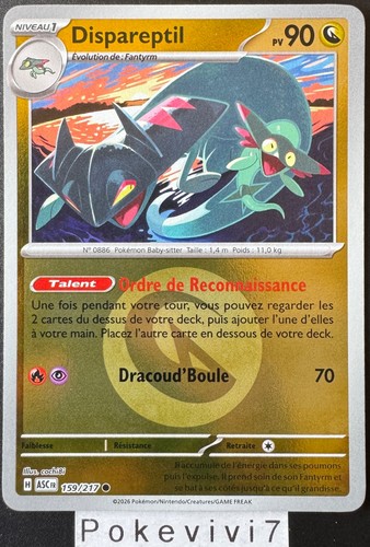 Carte pokemon dispareptil - carte,