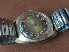 Orologio da polso uomo vintage Poljot 2609H placcato oro epoca sovietica URSS