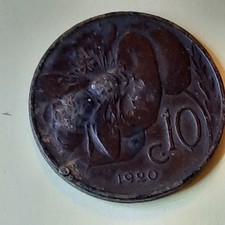 Vittorio Emanuele III 10 Centesimi APE 1920 con eccesso di metallo