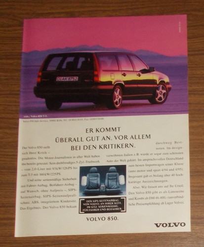 Rara pubblicità volvo 850 5 - pubblicità,