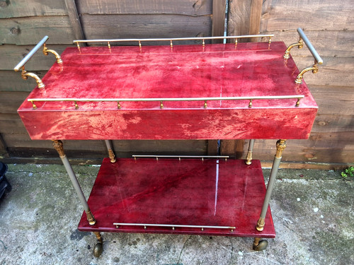 Carrello bar pelle capra - pelle,