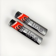 2 LOGO FREGIO STEMMA EMBLEMA PER AUDI S LINE A1 A3 A4 A5 A6 Q2 Q3 Sline Nero Luc