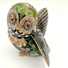 Statuina Casa di Faberge Palazzo Imperiale Collezione Cloisonne Il Gufo Muscano