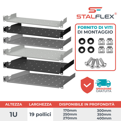 Ripiano rack fisso 1u - rack, 19"