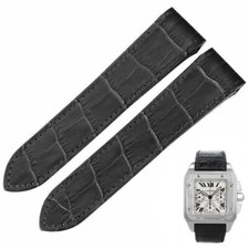 Cinturino Nero per Cartier Santos XL Cronografo in Pelle Alligatore/Coccodrillo