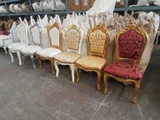 sedie chair  barocche in foglia oro / argento vari rivestimenti