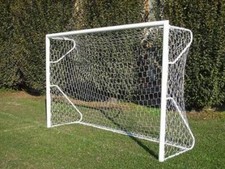 (03) COPPIA PORTE CALCIO PULCINI IN ACCIAIO MT 4X2 TRASPORTABILE + RETI