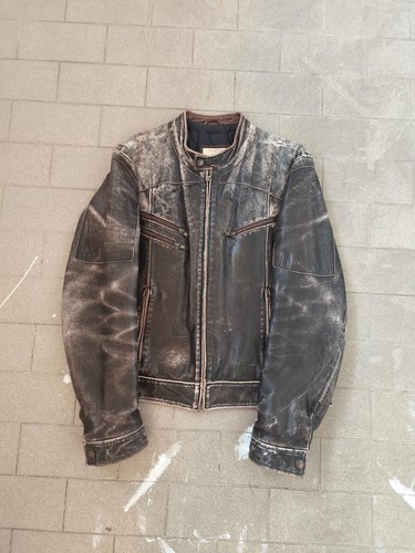 Biker motor style zip - , faded