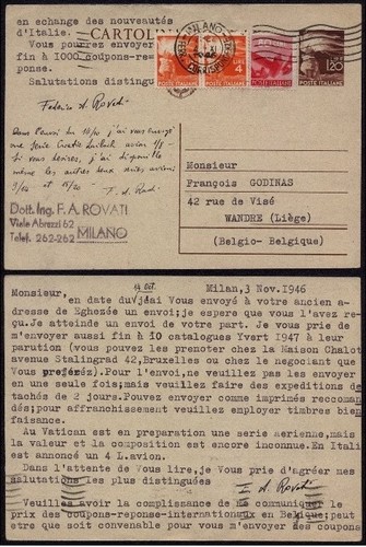 1946 intero postale milano - intero, da