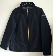 GEOX RESPIRA Giacca donna A-Line in blu navy pied de poule capospalla sistema respiratorio