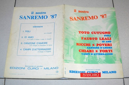 Spartito nostro sanremo 87 - il,