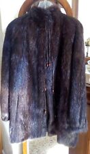 Pelliccia Castorino Spitz giacca giaccone donna tg 50 pari al nuovo marrone 