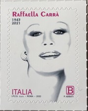 ITALIA 2022 RAFFAELLA CARRÀ FRANCOBOLLO NUOVO