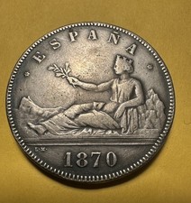5 pesetas plata 1870 Gobierno