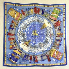 Hermes Silk Scarf Carre90 PRIERES AU VENT Prayer in the Wind m1_1017