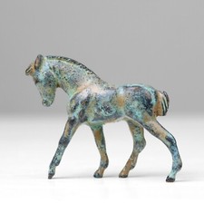 Statua cavallo bambino - , (bronzo