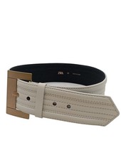 ZARA Fibbia per cinture Donna Cintura Taglia IT 85 bianco sporco stile casual