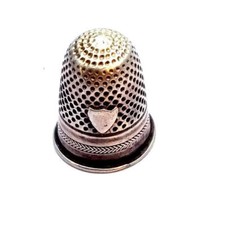 Dedal de plata, dedal perforado de plata vintage, colección de dedales, costura.