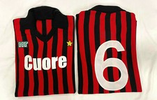 maglia MILAN 1983/84 BARESI N°6 olio cuore acrilico calcio vintage PEZZO UNICO