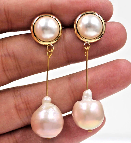Orecchini con perle vere - orecchini,