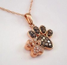 Ciondolo zampa cane diamante