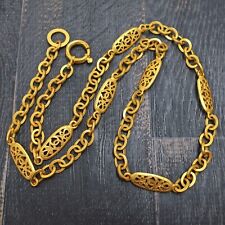 CHANEL Collana Catena Lunga Vintage Placcata Oro Logo CC Ciondolo #827c Rise-on