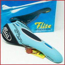 NOS SELLE ITALIA FLITE TITANIO SELLA VINTAGE STRADA CORSA BICI GEL BLU