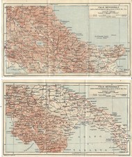 ITALIA MERIDIONALE Carta geografica Touring Club 1926