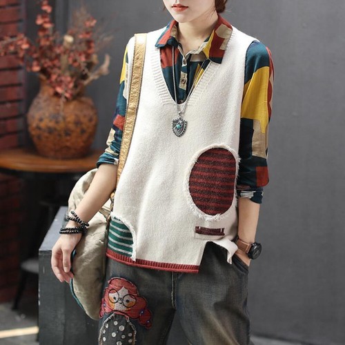 Donna maglia canotta gilet - canotta,
