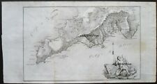 1836 AMALFI pianta topografica Salerno rame Matteo Camera Istoria della città e