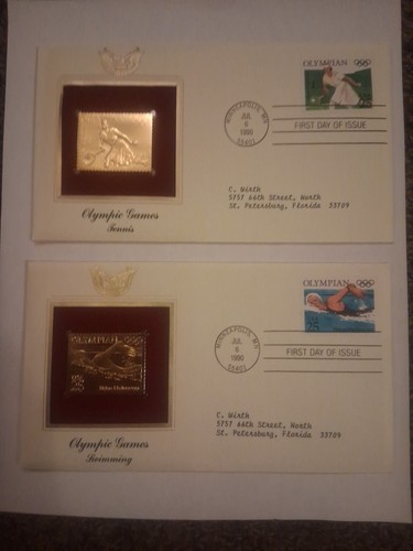 Francobolli olimpici oro 22k