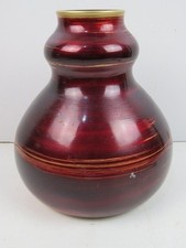 vaso portafiori in vetro dipinto a mano spruzzo arte decò IVV rosso granata di