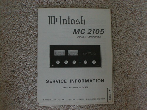 Manuale servizio mcintosh - manuale,