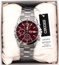 Orologio al Quarzo SEIKO Cronografo ROSSO SBTQ045 10ATM Acciaio...