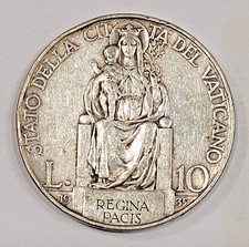 CITTA' DEL VATICANO Papa PIO XI° moneta 10 Lire ARGENTO 1935