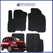 SERIE 4 TAPPETI - TAPPETINI IN GOMMA TPE NERI PER FIAT PANDA III DAL 2012 in poi