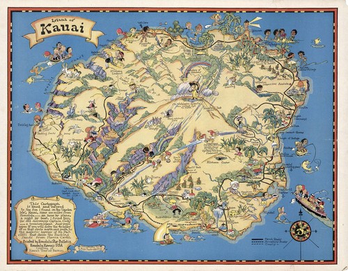 Mappa kauai storica - mappa,