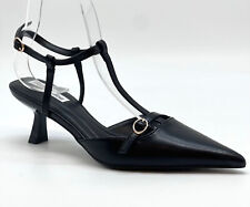 Scarpe donna ragazza primavera décolleté slingback nere punta fibbia tacco