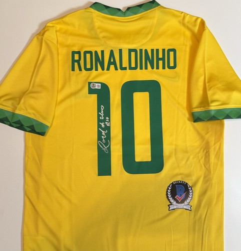 Maglia ronaldinho autografata - ronaldinho,
