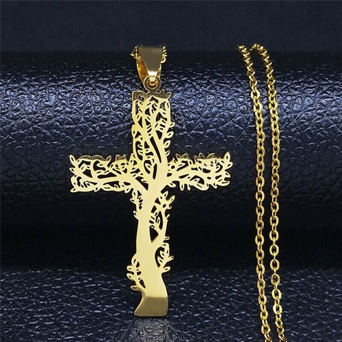 Collana ciondolo croce albero - collana,