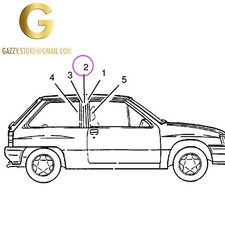 OPEL CORSA A STRISCIA ADESIVA MONTENTE NERA CENTRALE SINISTRA ORIGINALE 2160176