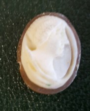Inserto per anello in conchiglia ovale  1770 -1800 testa romana