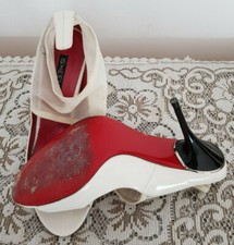 Tronchetti Aperto Scarpe Sexy Donna 37 Usate Tacco 10 Alto High Heels Bianche