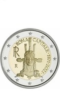 ITALIA 2021 MONETA 2 EURO 150° ANNIVERSARIO ISTITUZIONE ROMA CAPITALE