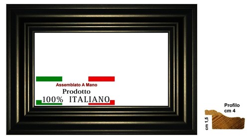 Cornice legno nera - legno, liscia