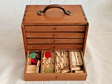 anni '20 - Set Antico Vintage Mahjong Set Classico 144 Piastrelle Mah Jong