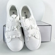 SCARPE DA TENNIS MODA DONNA PRIMAVERA/ESTATE SENZA LACCI BIANCO